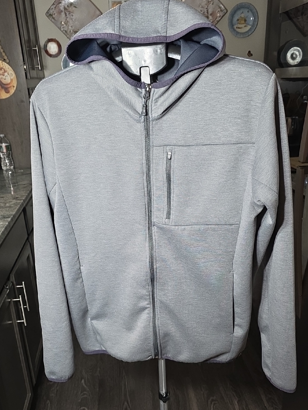 ZeroXposur Men's Light Gray Full-Zip Hooded Sweater